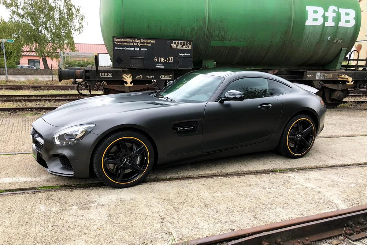 Komplettfolierung Mercedes AMG GT in Schwarz Matt, Bild 7