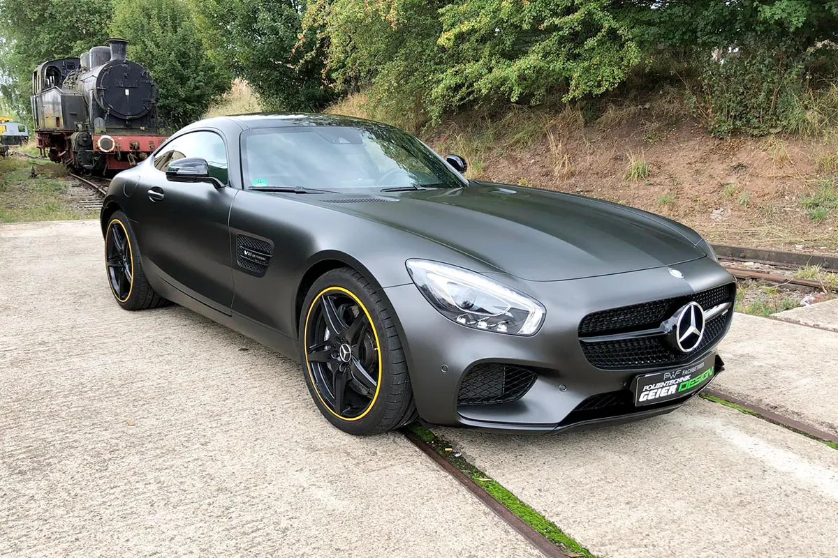 Komplettfolierung Mercedes AMG GT in Schwarz Matt, Bild 8